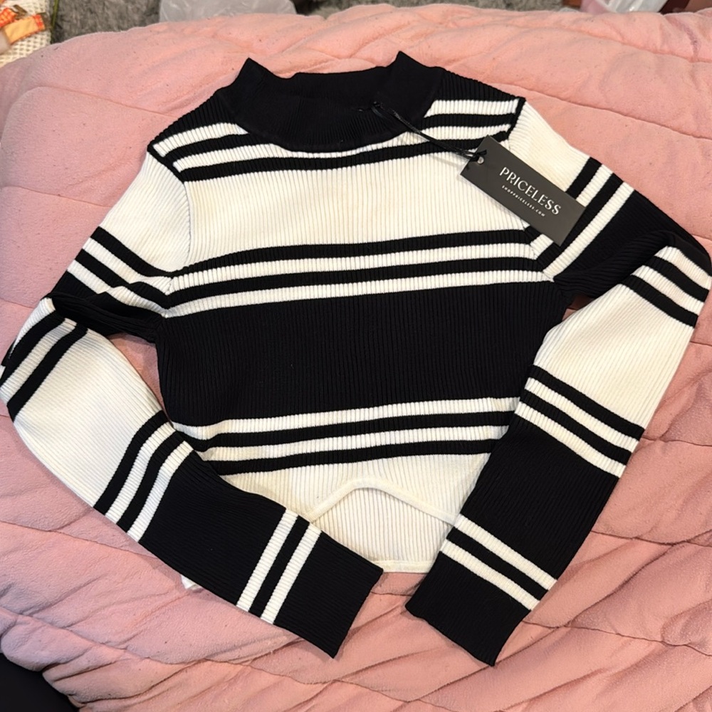 Black and white sweater
